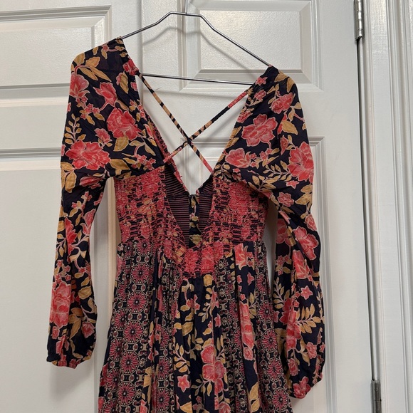 Free People A New Way Maxi Dress Navy Combo Medium - Picture 7 of 9